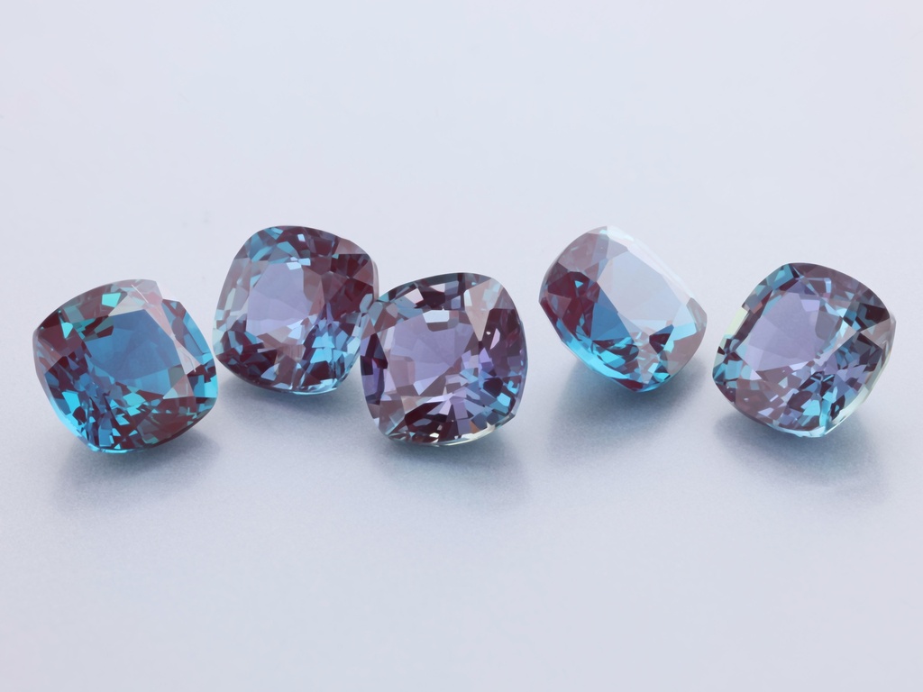 [AXCQA-06] Synthetic Alexandrite Chrysoberyl 6.00mm Square Cushion
