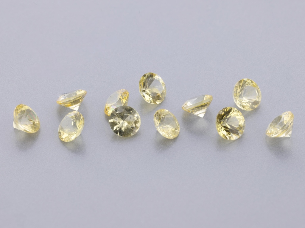 Beryllium Treated Sapphire 2.75mm Round Light to Mid Yellow