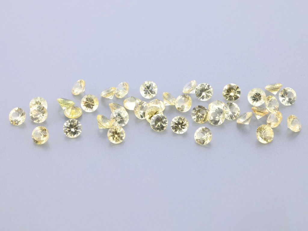Sapphire 2.25mm Round Light to Mid Yellow