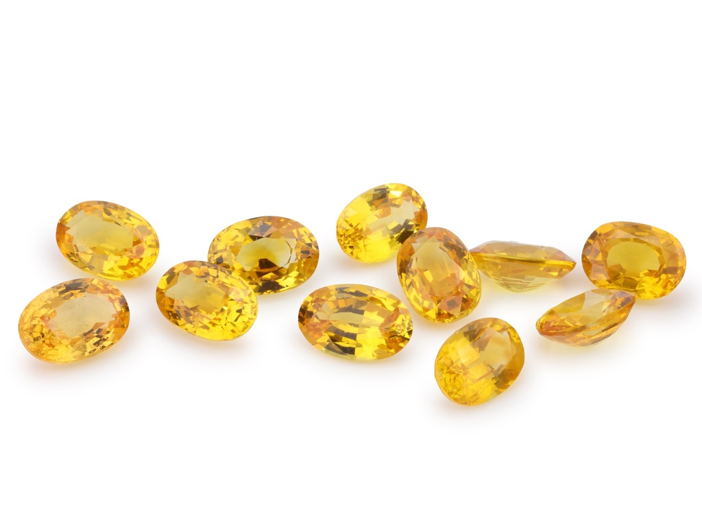 Sapphire 6x4mm Oval Dark Yellow