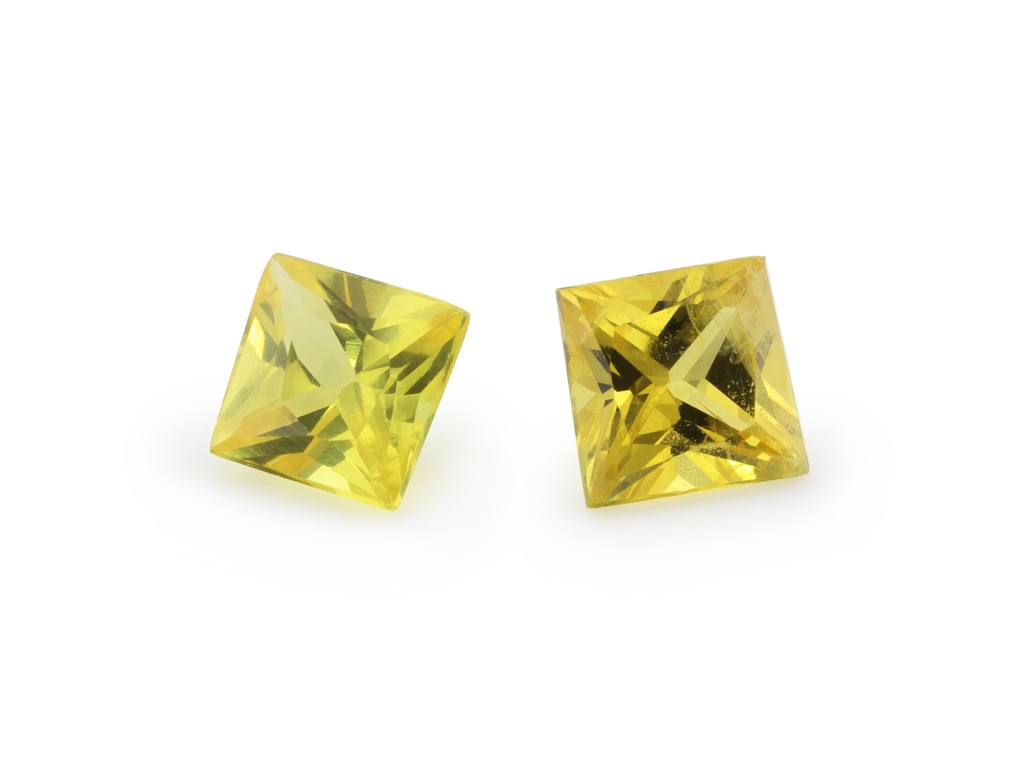 Yellow Sapphire 3.75mm Princess Cut Mid