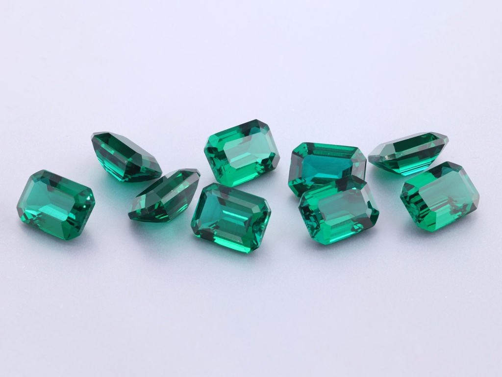 [BHOS0806] Hydrothermal/Lab Grown Emerald 8x6mm Emerald Cut
