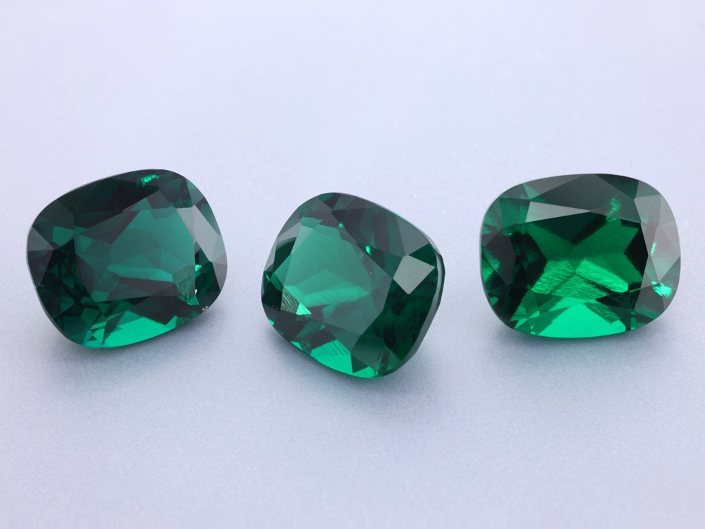 [BHAB1210] Hydrothermal/Lab Grown Emerald 12x10mm Cushion