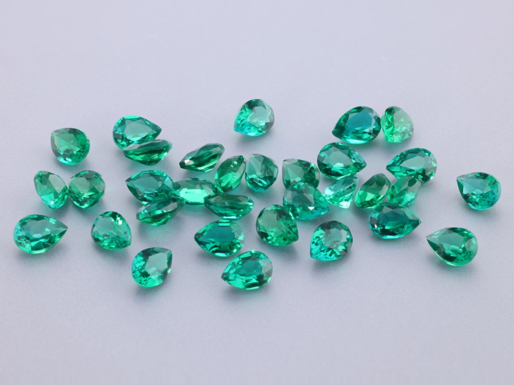 [BHPB0403] Hydrothermal/Lab Grown Emerald 4x3mm Pear Shape