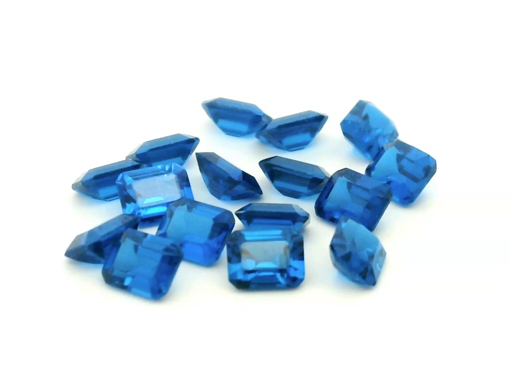 Synthetic/Lab Grown Spinel 5x4mm Emerald Cut Cobalt Blue