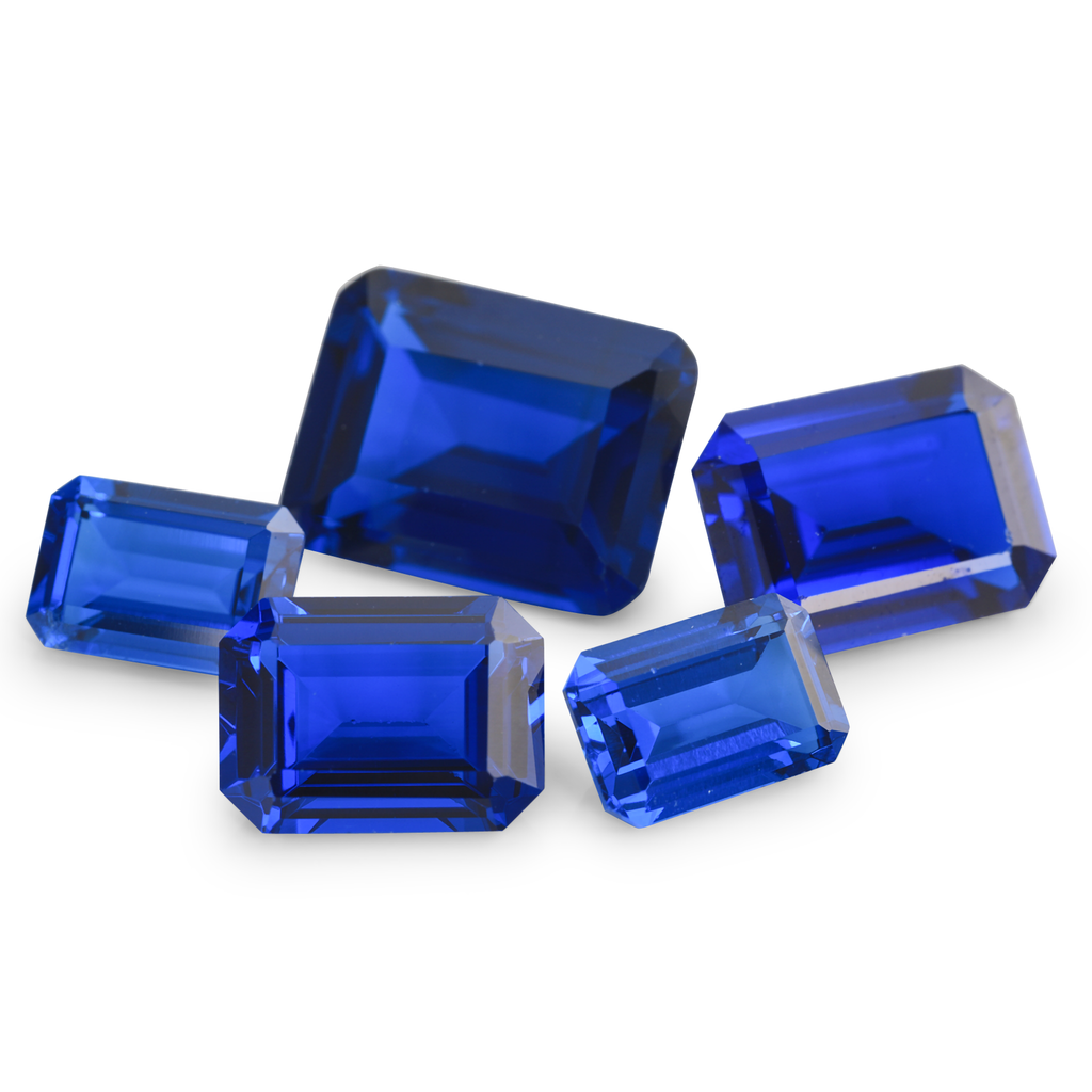 Synthetic/Lab Grown Spinel 11x9mm Emerald Cut Cobalt Blue