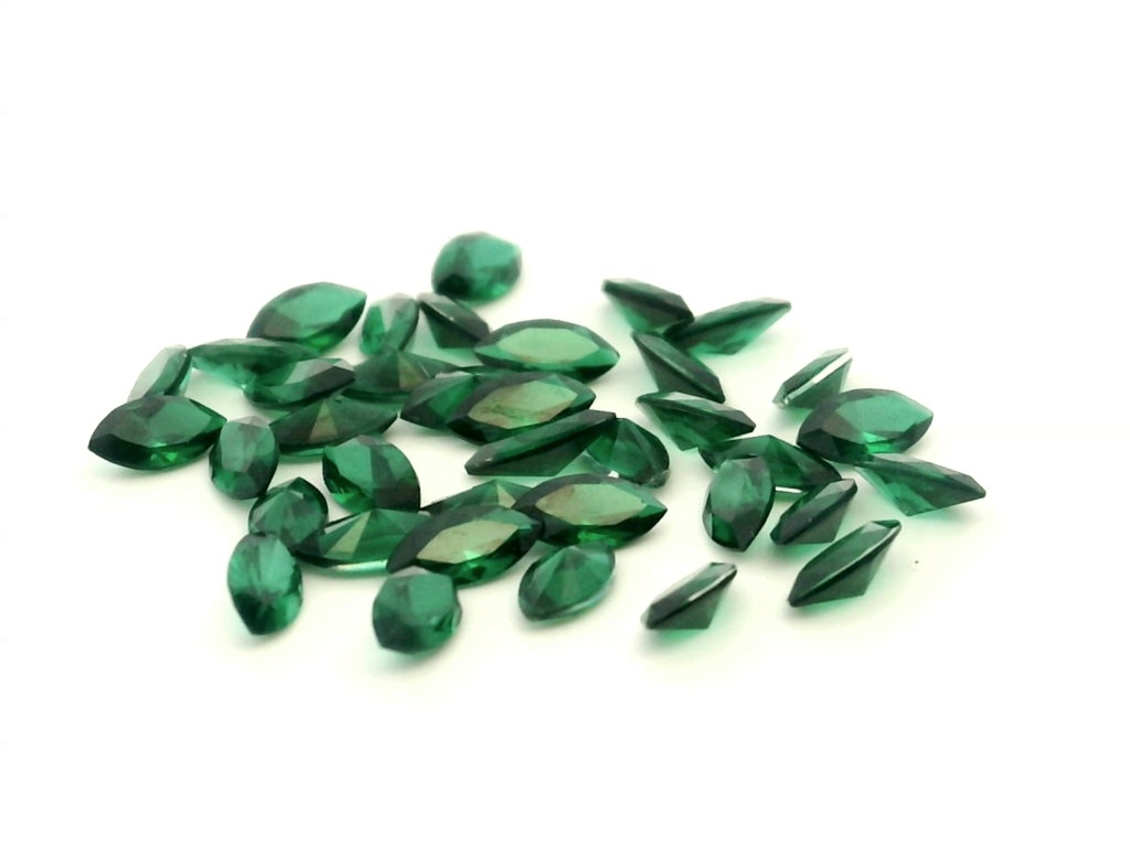 Synthetic Composite 3.5x2mm Marquise Green Shallow