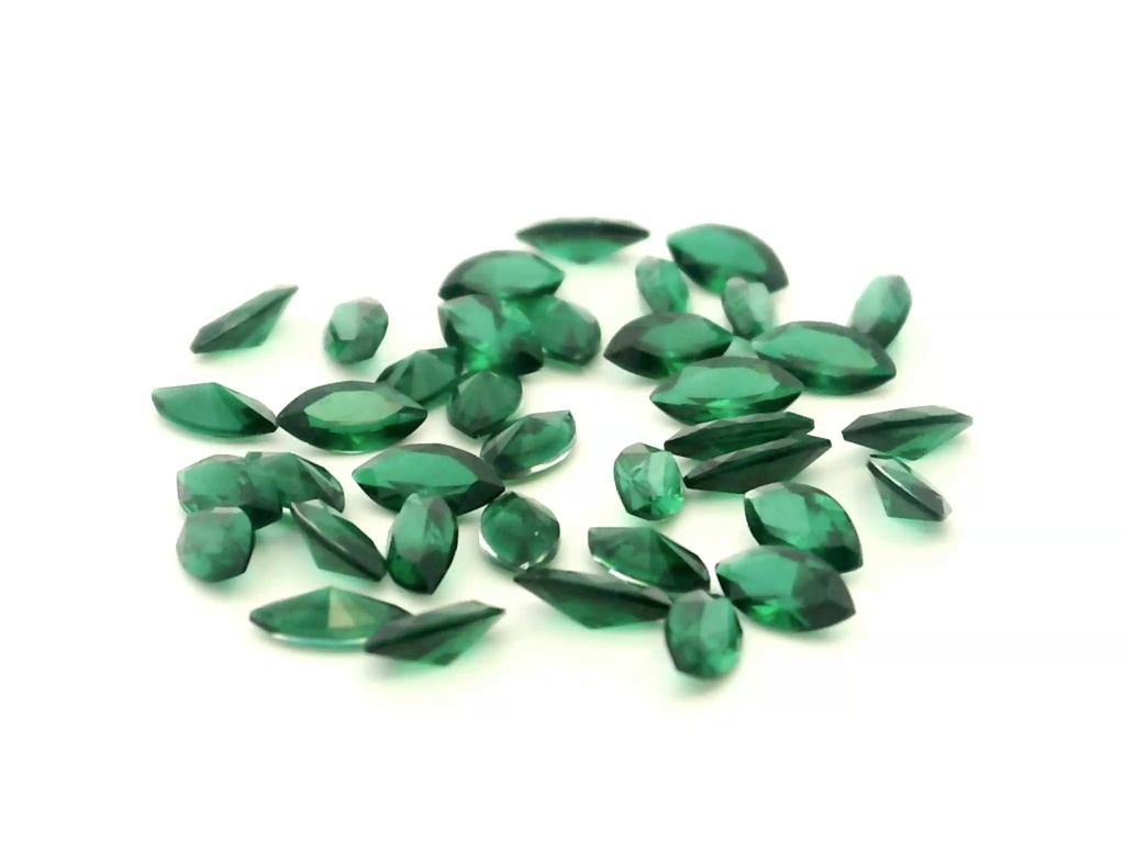 Synthetic Composite 5x2.50mm Marquise Green Shallow