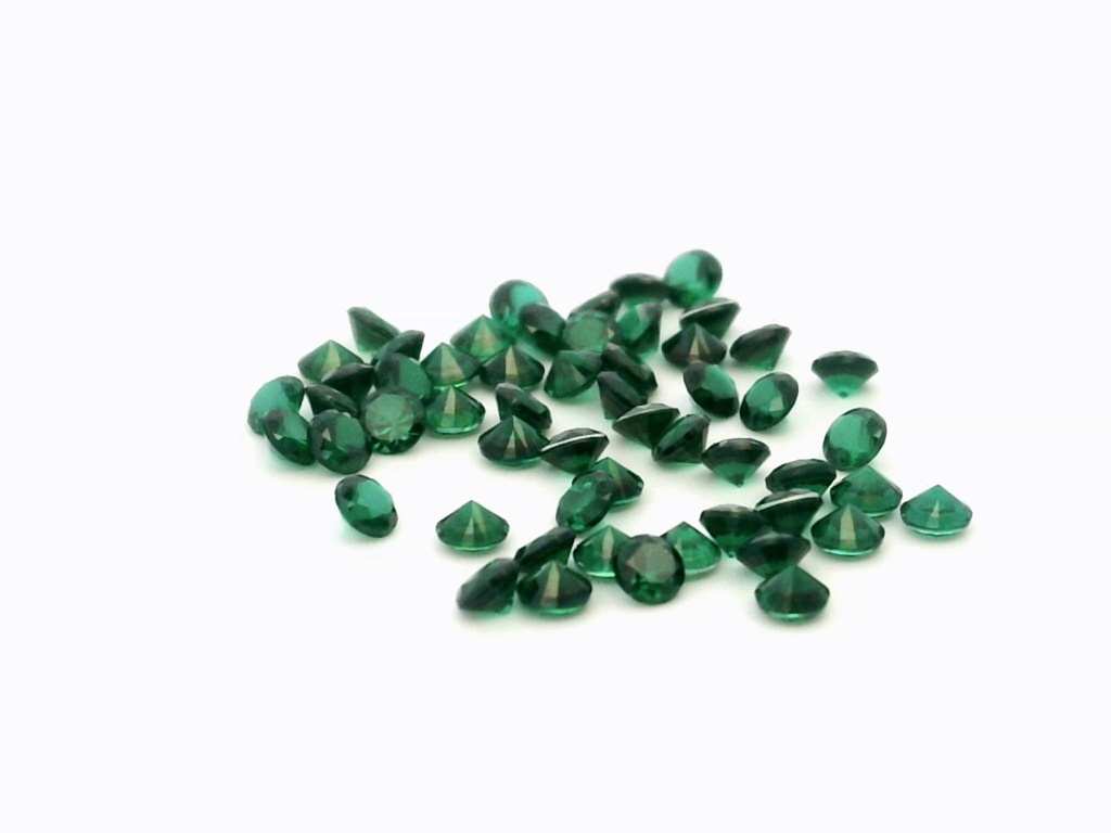 Synthetic Composite 2.75mm Round Green Shallow