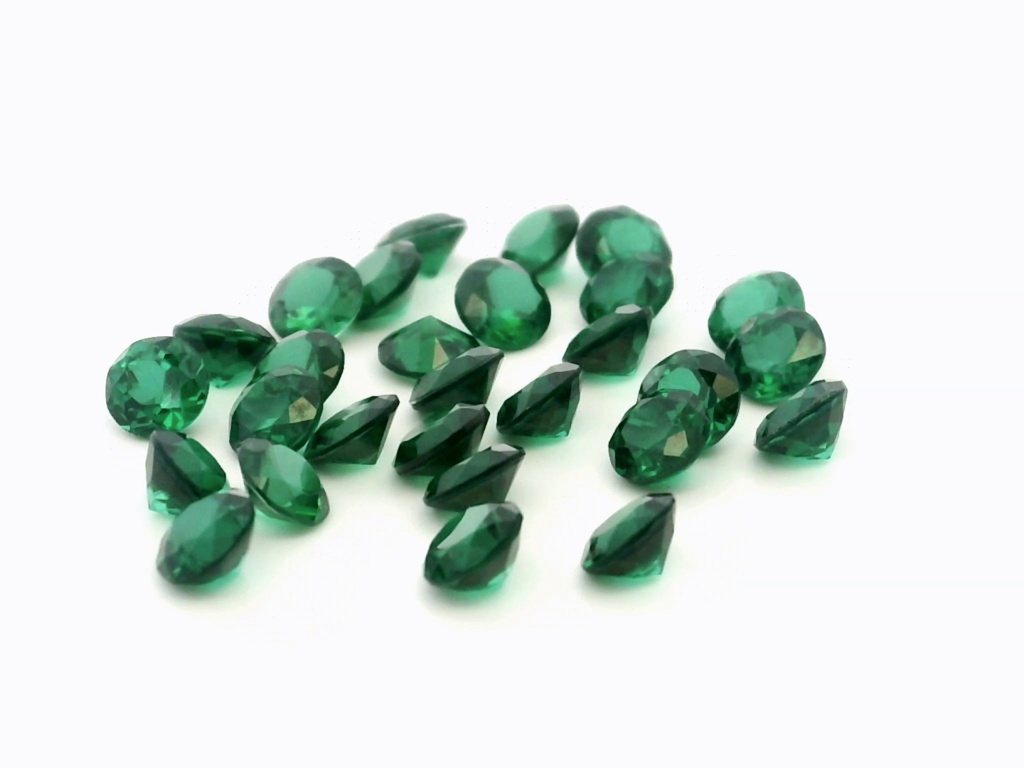Synthetic Composite 3.25mm Round Green Shallow