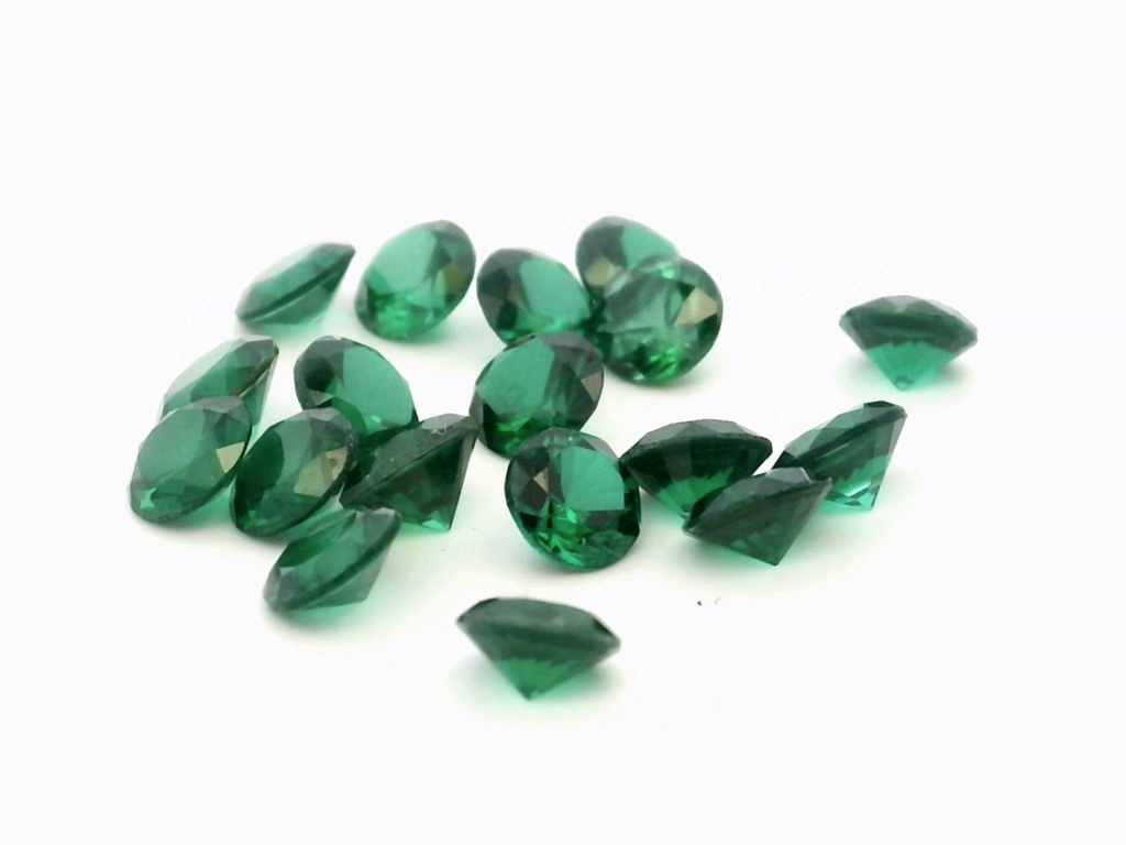 Synthetic Composite 4.50mm Round Green Shallow