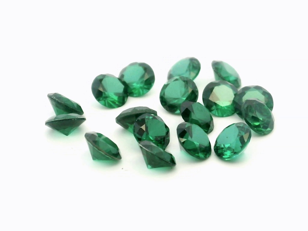 Synthetic Composite 4.75mm Round Green Shallow