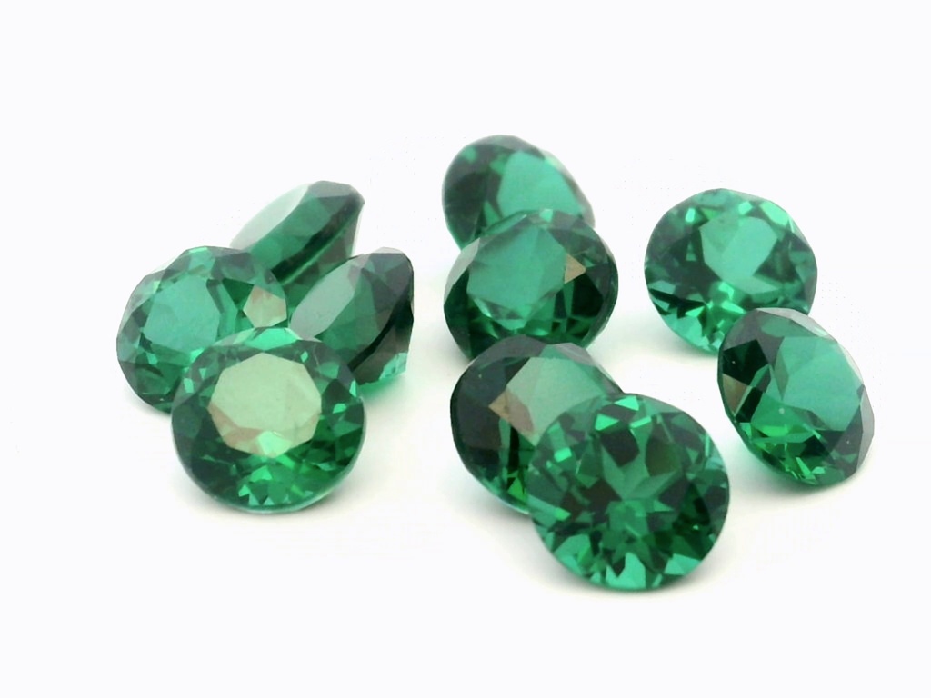 Synthetic Composite 5.50mm Round Green Shallow