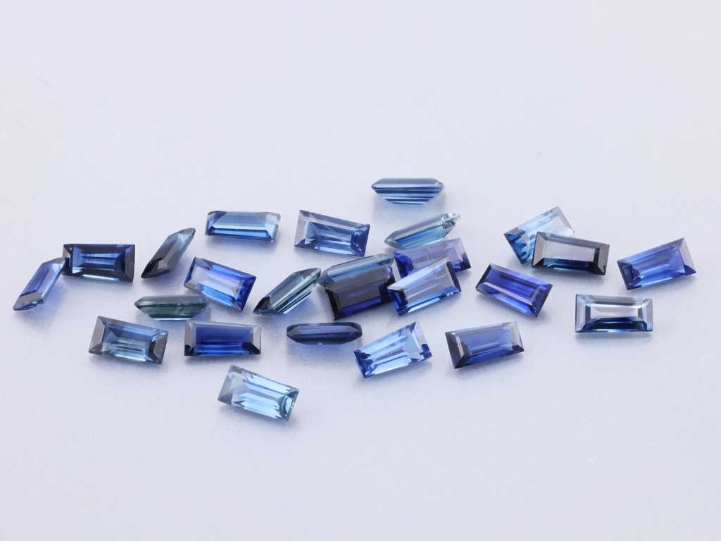 Australian Sapphire 3.5x1.8x1.6mm +/- Tapered Baguette Mid Blue