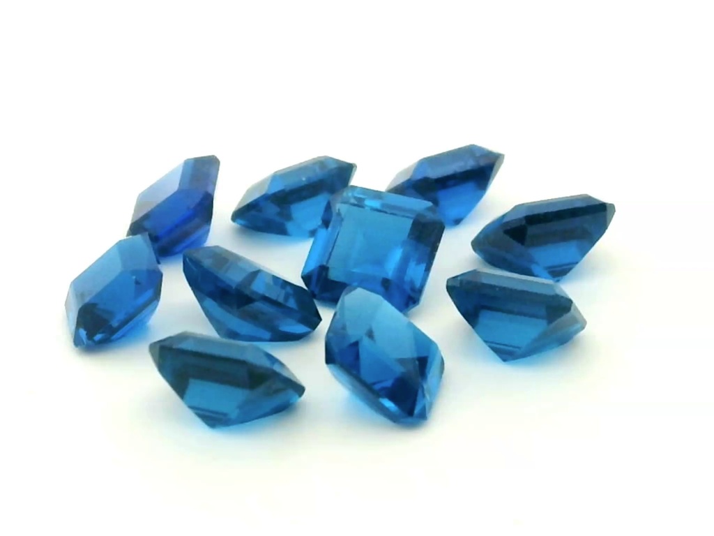 Synthetic/Lab Grown Spinel 5.50mm Square Emerald Cut Cobalt Blue