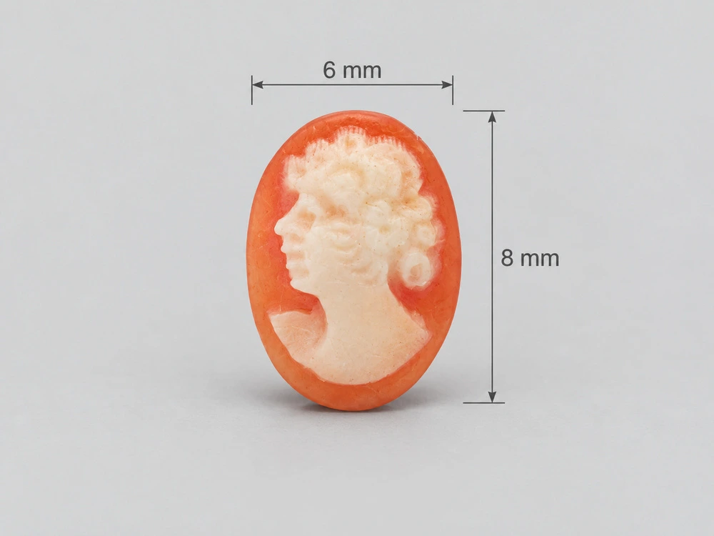 Italian Shell Cameo 8x6mm Oval