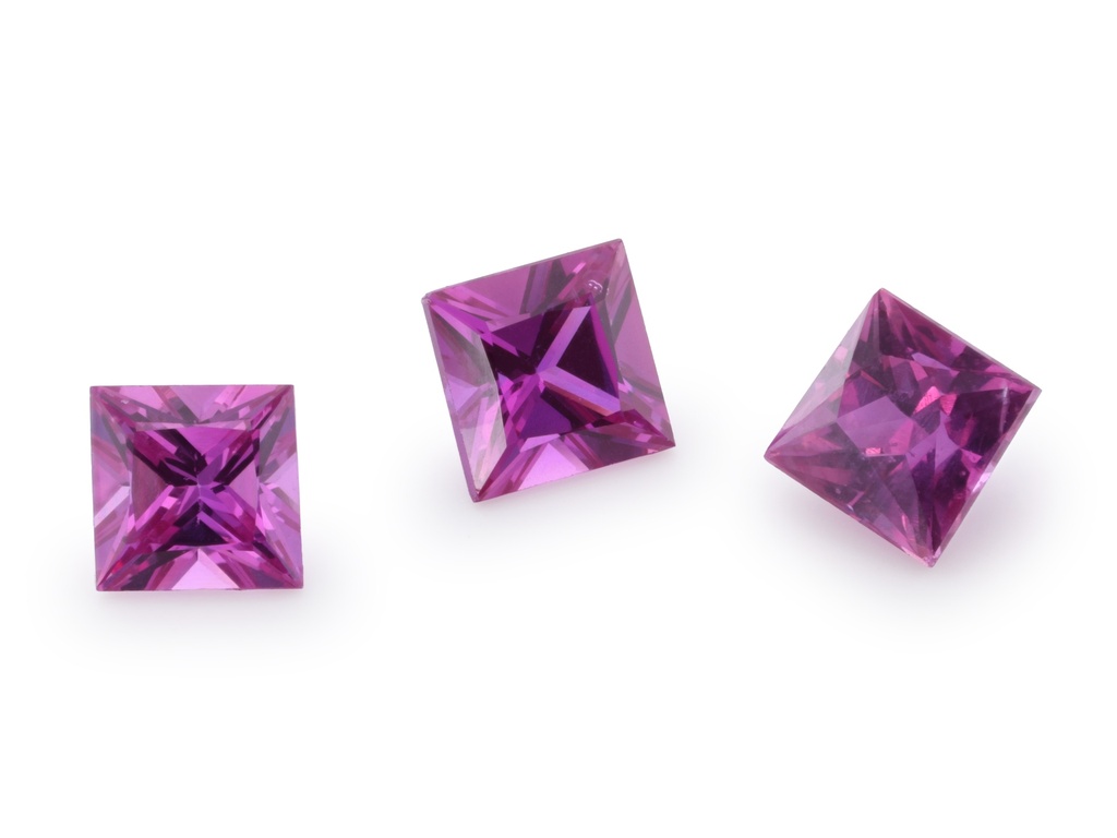 [SPQP0275A] Pink Sapphire 2.75mm Princess Cut Dark