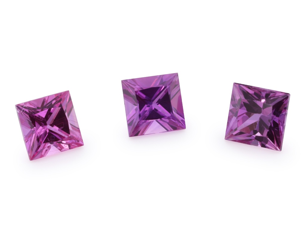 [SPQP0325A] Pink Sapphire 3.25mm Princess Cut Dark