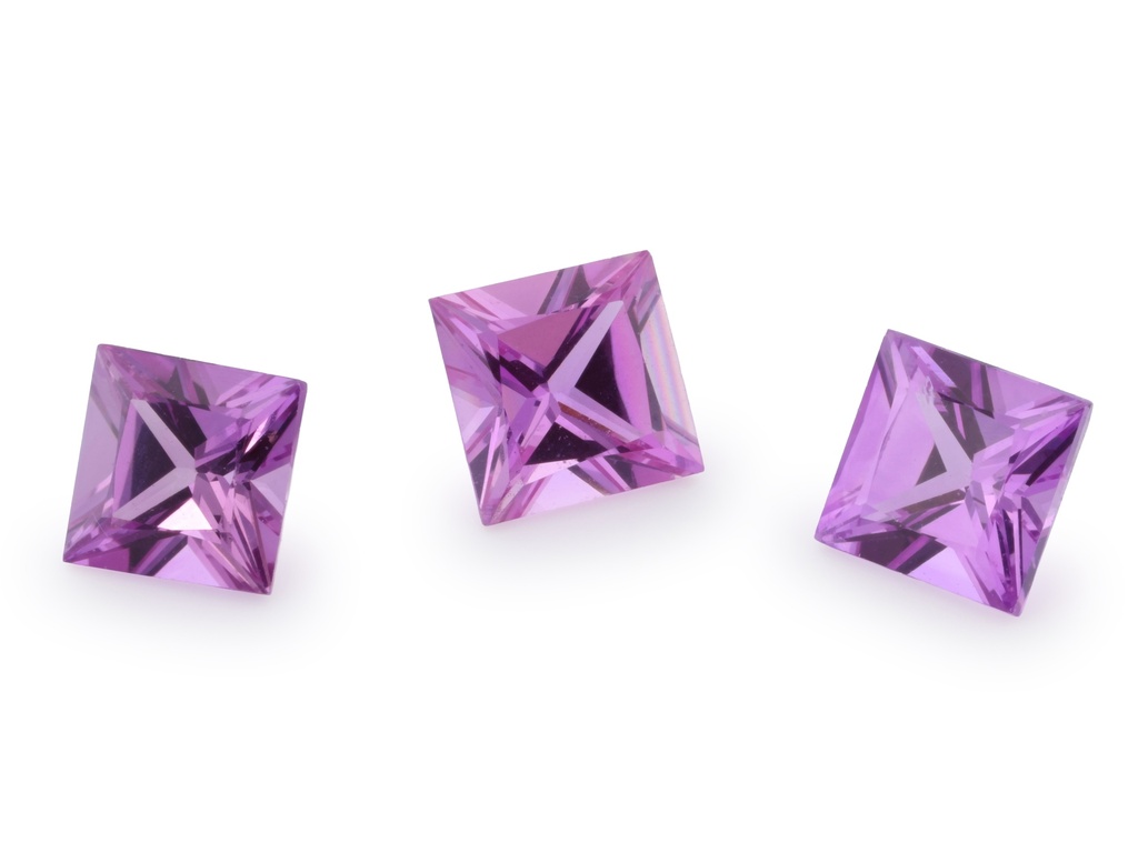 [SPQP0300A] Pink Sapphire 3.00mm Princess Cut Dark