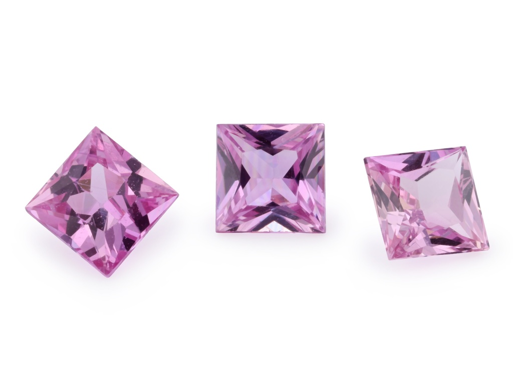 [SPQP0425A] Pink Sapphire 4.25mm Princess Cut Mid
