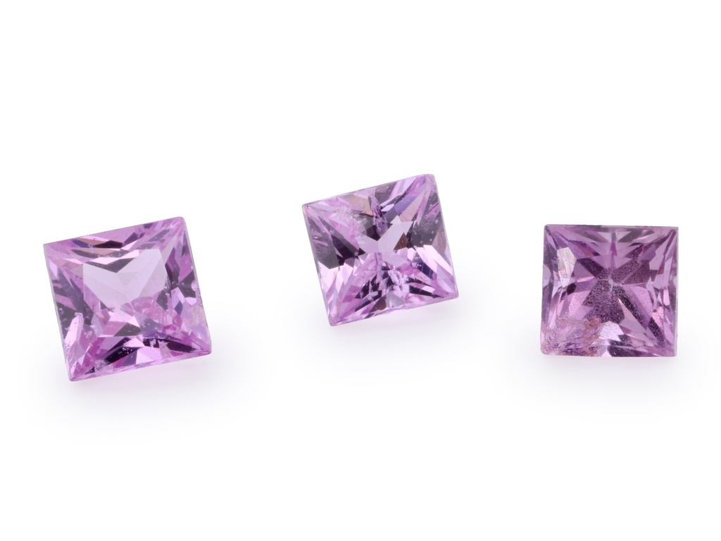 Pink Sapphire 2.50mm Princess Cut Light