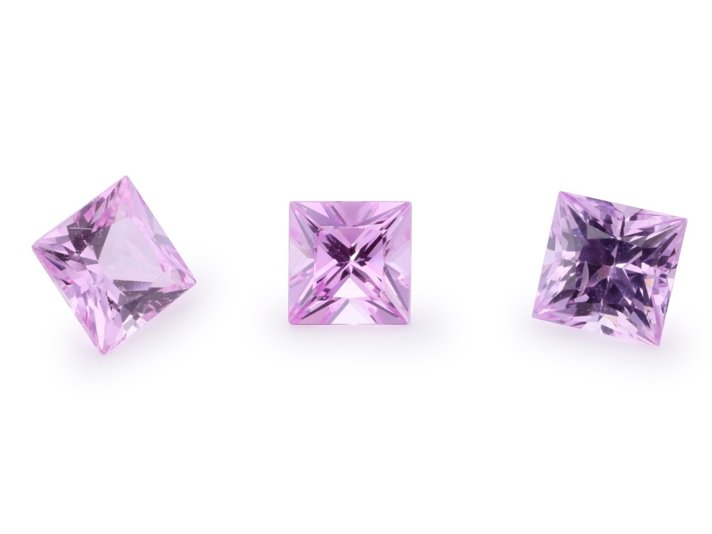 [SPQP0350D] Pink Sapphire 3.50mm Princess Cut Light
