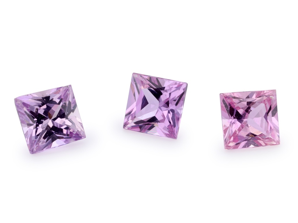 [SPQP0375C] Pink Sapphire 3.75mm Princess Cut Light