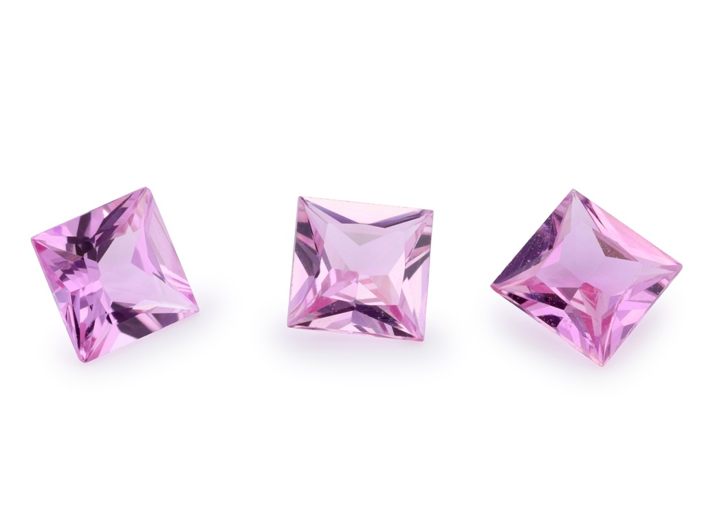 [SPQP0425C] Pink Sapphire 4.25mm Princess Cut Light
