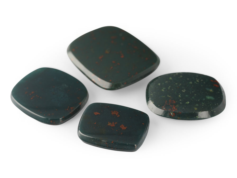 German Cut Bloodstone 10x8mm Cushion Buff Top