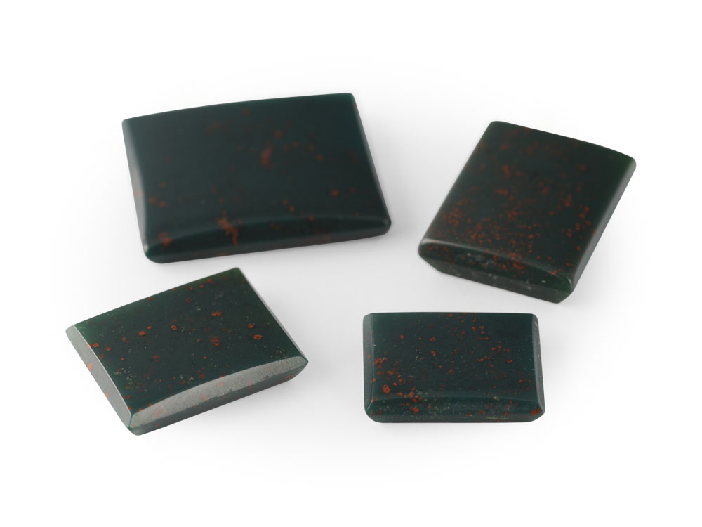 German Cut Bloodstone 10x8mm Rectangular Buff Top