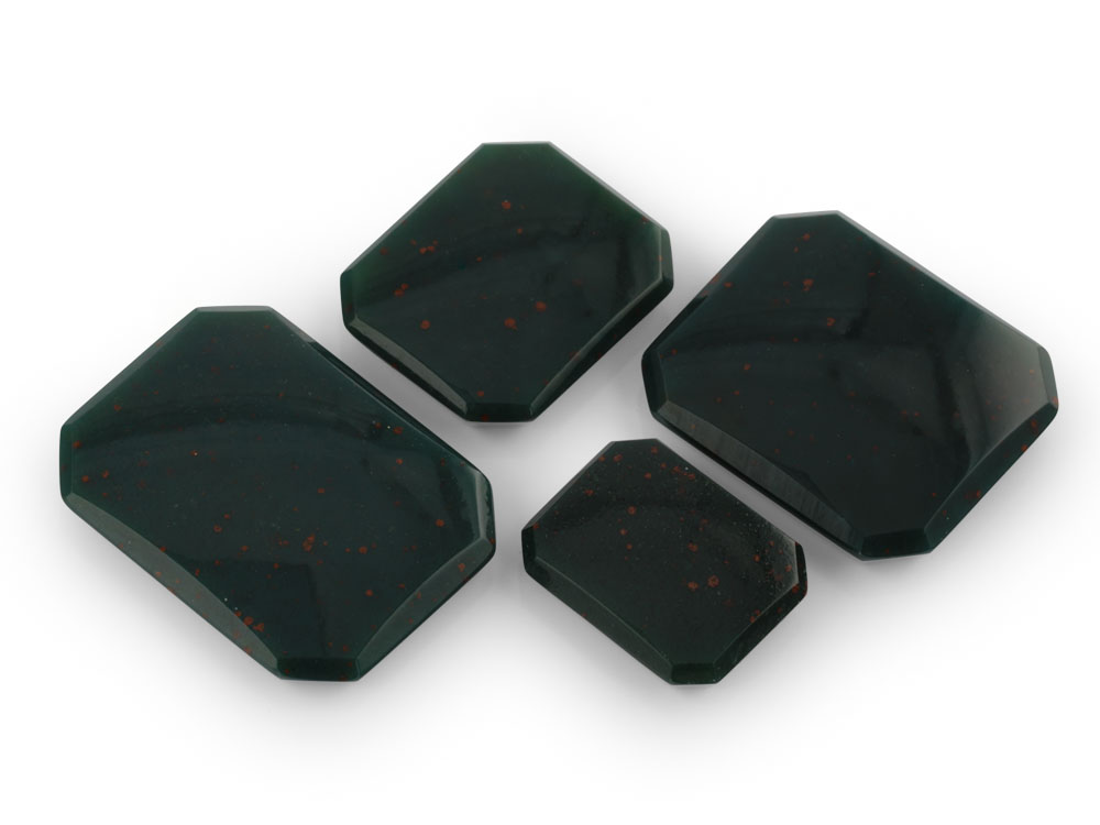 German Cut Bloodstone 16x12mm Octagonal Buff Top