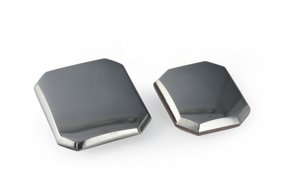 German Cut Haematite 12x10mm Octagonal Buff Top 