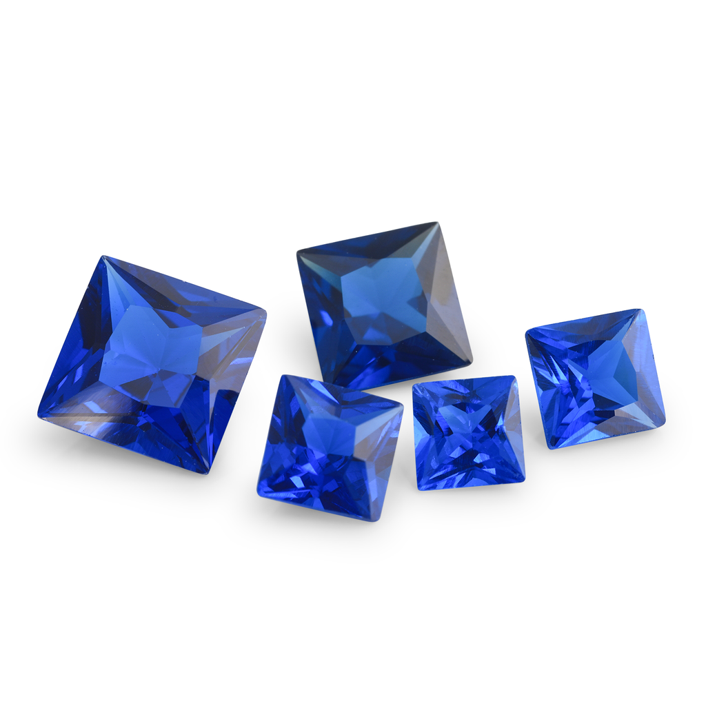 [MBQP0600C] Synthetic/Lab Grown Spinel 6.00mm Princess Cut Cobalt Blue