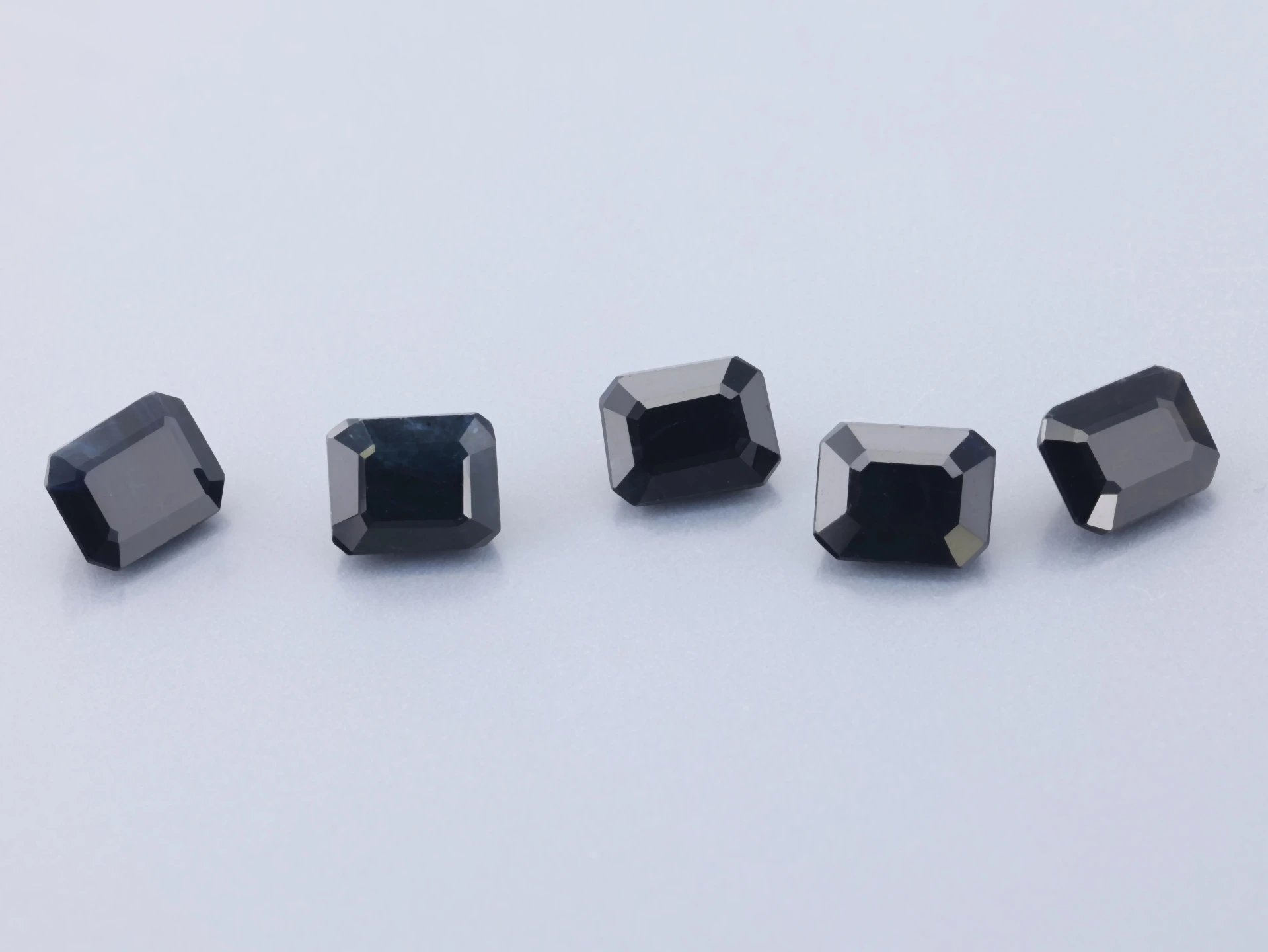 Australian Sapphire 5x4mm Emerald Cut Black