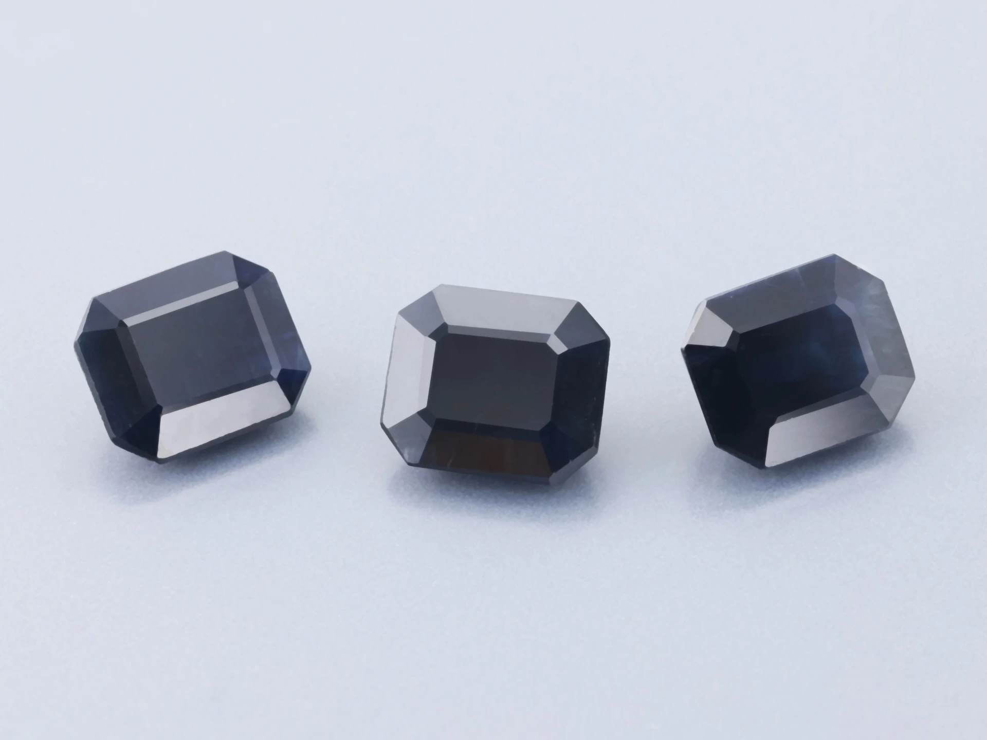 Australian Sapphire 6x5mm Emerald Cut Black