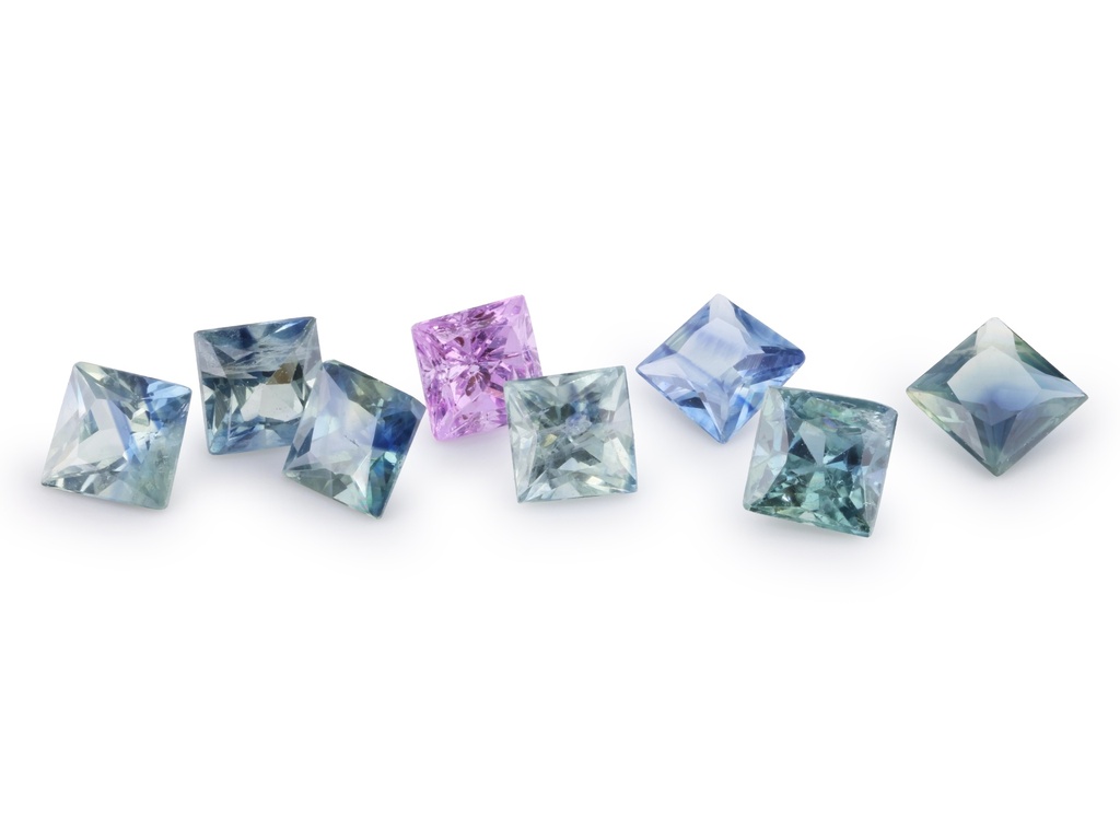 Beryllium Treated Sapphire Fancy Colours 3.00mm Princess Cut
