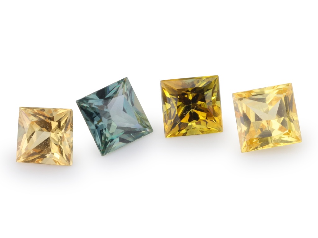 Beryllium Treated Sapphire Fancy Colours 3.50mm Princess Cut