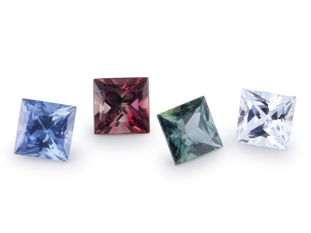 Beryllium Treated Sapphire Fancy Colours 4.00mm Princess Cut