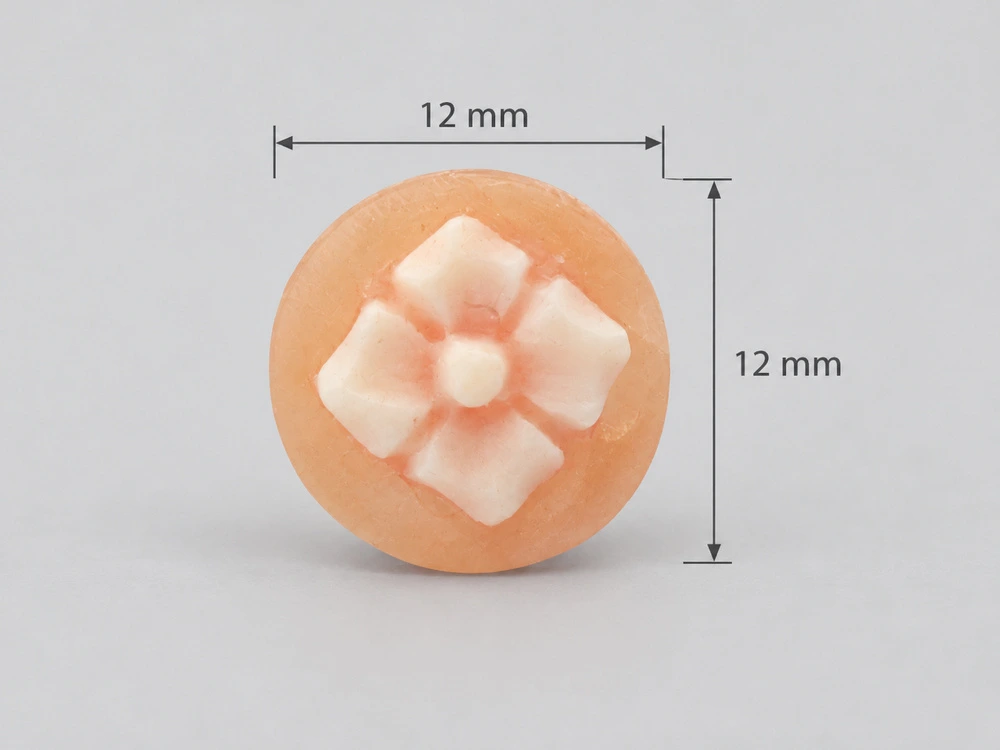 Italian Shell Cameo Flower 12mm Round