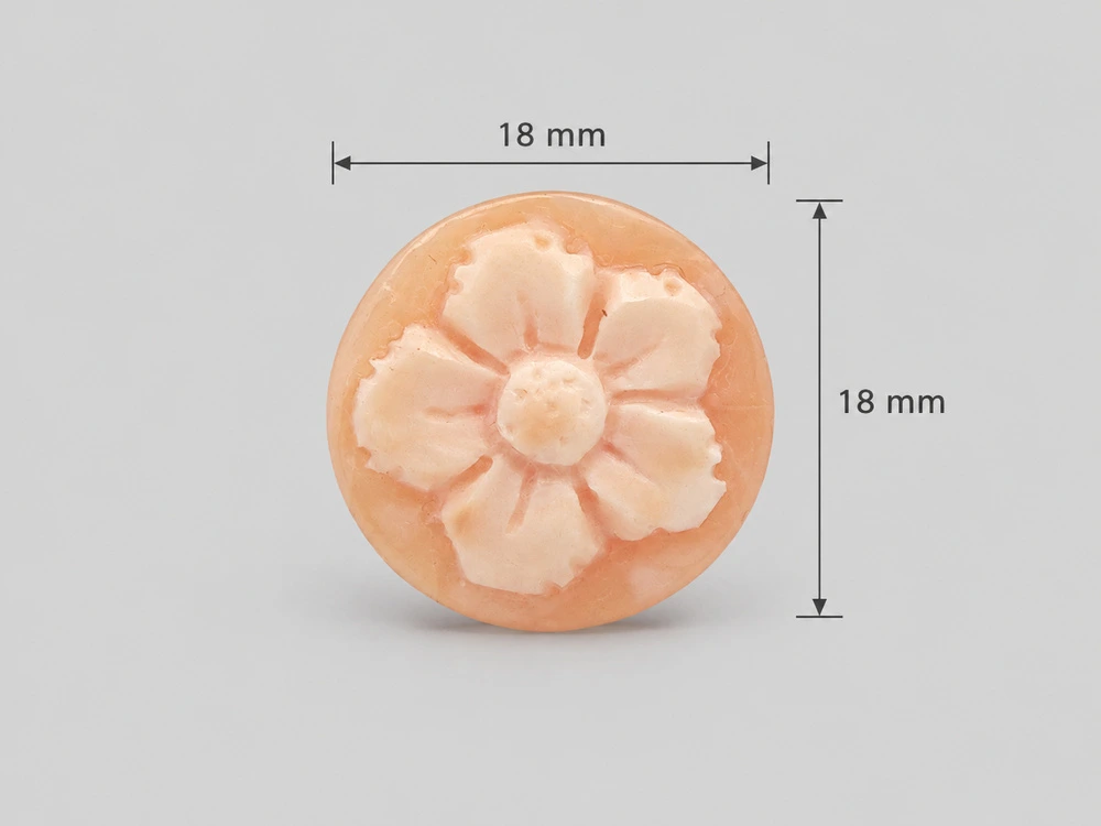 Italian Shell Cameo Flower 18mm Round
