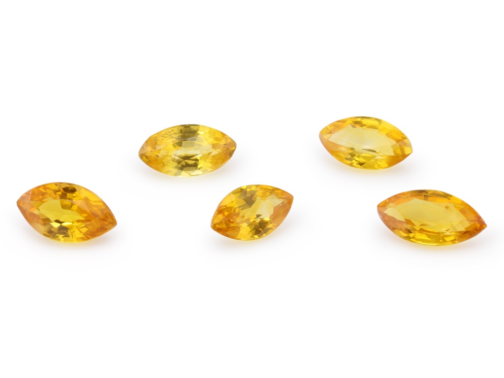 Beryllium Treated Sapphire 5x2.5mm +/- Marquise Golden Yellow