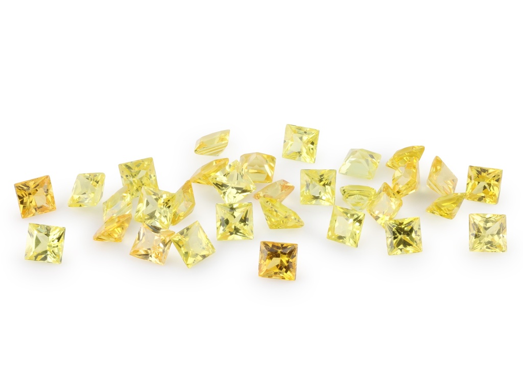 Beryllium Treated Sapphire 2.25mm Princess Cut Yellow