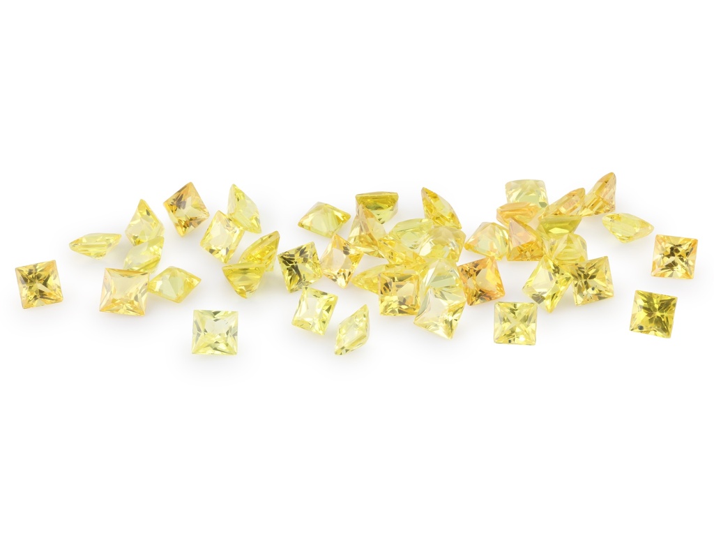 Beryllium Treated Sapphire 2.50mm Princess Cut Yellow