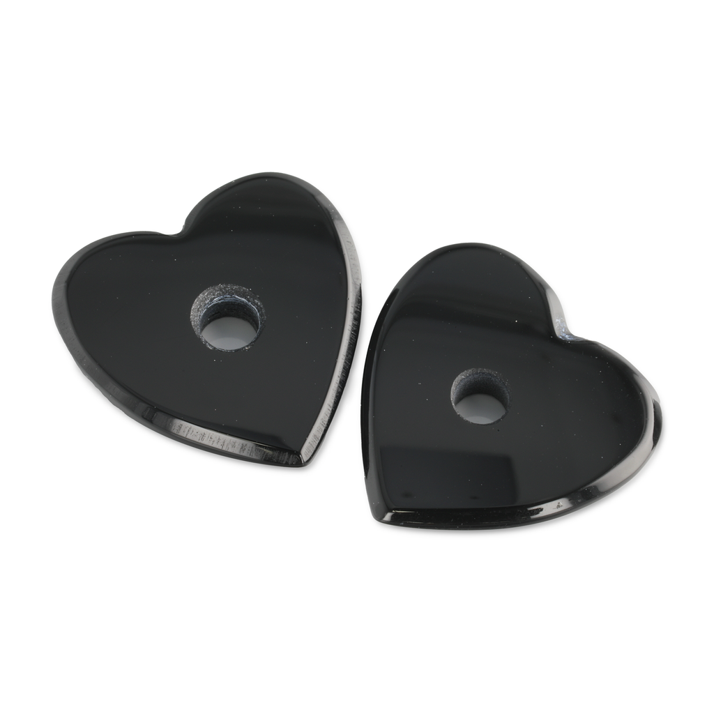Onyx 12mm Heart Shape Single Hole Buff Top