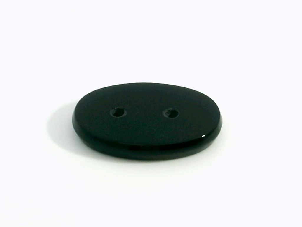 [AXVT1612H2] Onyx 16x12mm Oval Buff Top Double Drilled