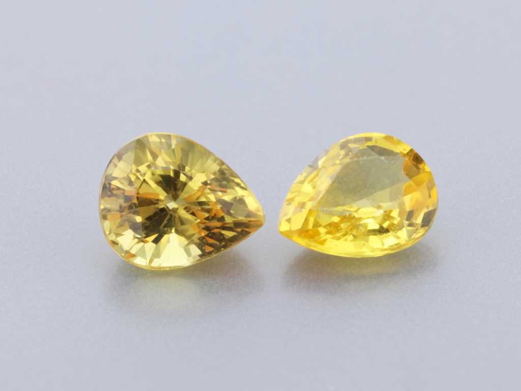 Yellow Sapphire 5x4mm Pear Shape Beryllium Treated