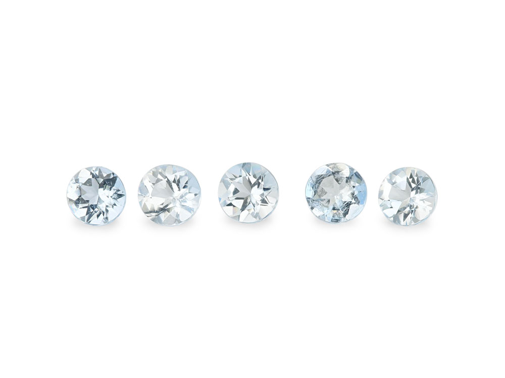 Aquamarine 2.25mm Round Light to Mid Blue