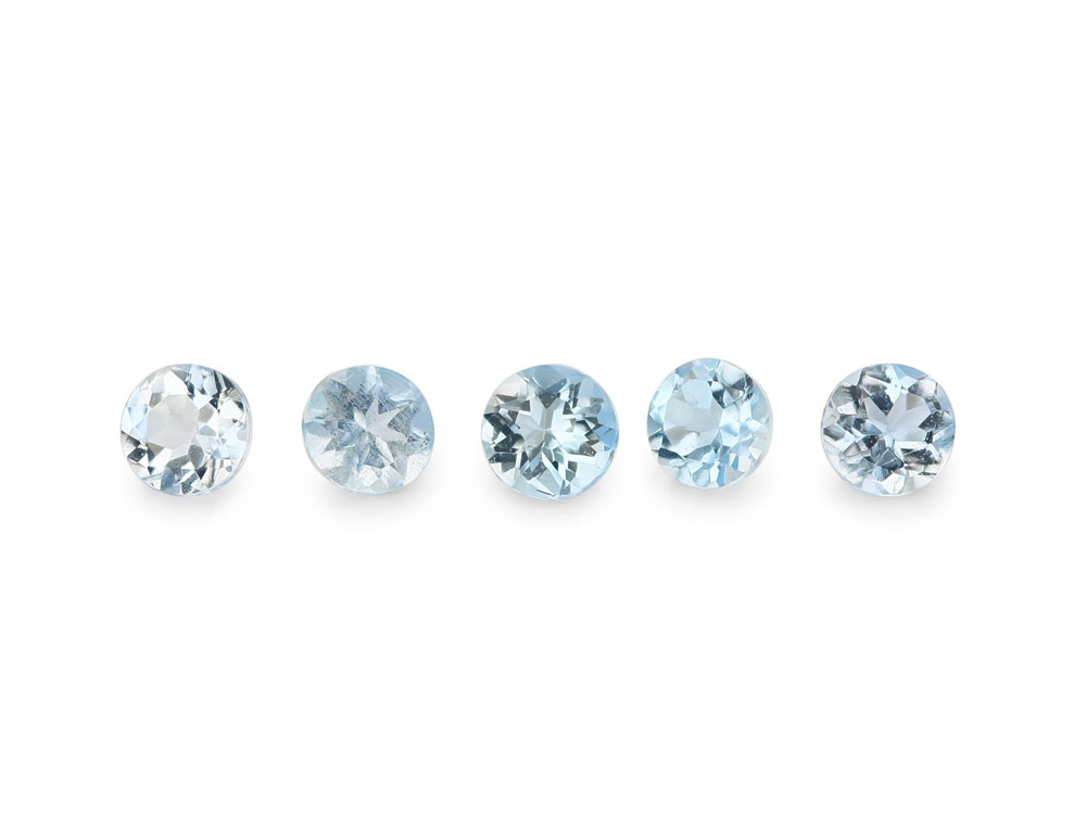 Aquamarine 2.25mm Round Mid to Dark Blue