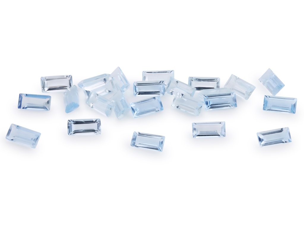 Aquamarine 4x2mm Baguette Mid Blue