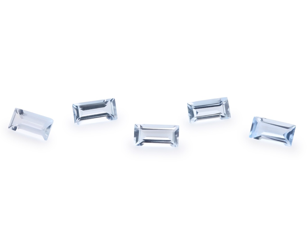Aquamarine 6x3mm Baguette Mid Blue